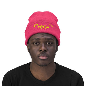 Bear Emoticon Knit Beanie